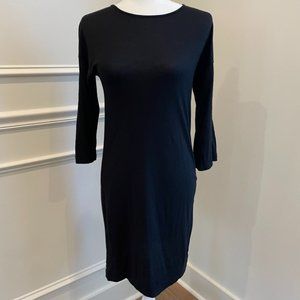 Black sheath dress with flare sleeve